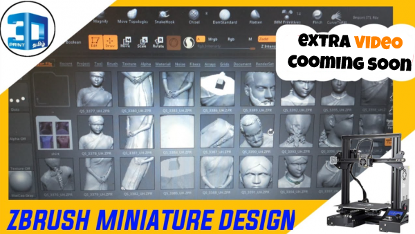 Zbrush Miniature Design Tamil Tutourial (9 videos 3hrs)